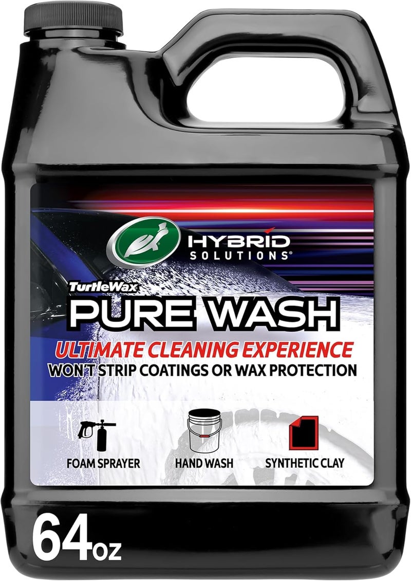 TurtleWax 54320 Hybrid Solutions Slick-N-Slide Pure Wash, pH Neutral, Extreme Foaming Car Wash Soap, Hand Wash or Foam Cannon Application, Clay Bar Lubricant, Spot Free Clean, 64 oz. (Pack of 1) - Image 1